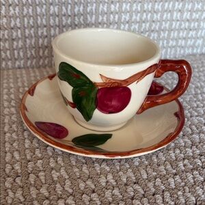 Franciscan Apple Tea Cup (8) Saucer (12) USA Vintage Earthenware Collectible EUC